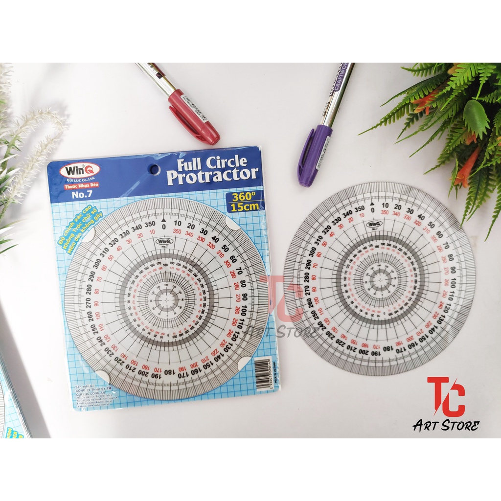 Thước đo độ, Full Circle Protractor Ruler No.7 - Thước vẽ kỹ thuật