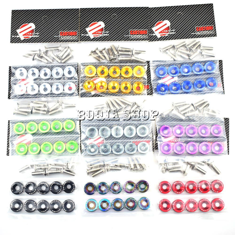 FENDER Set 10 Ốc Vít m6 jdm Cho Xe Ô Tô