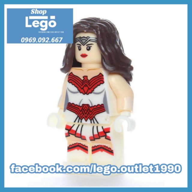 Xếp hình Wonder Woman Trắng tinh khôi Justice League Siêu đẹp siêu anh hùng 2019 Lego Minifigures Wm534