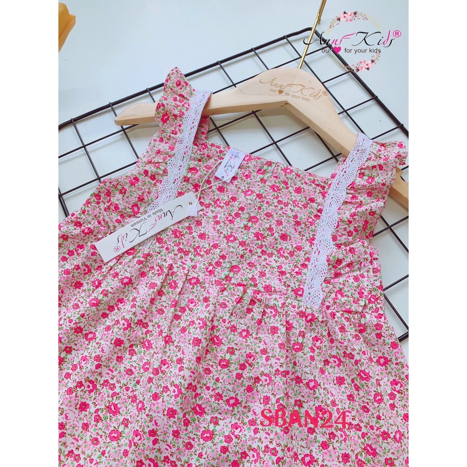 Sét bộ bé gái hoa nhí 2 dây bèo phối ren