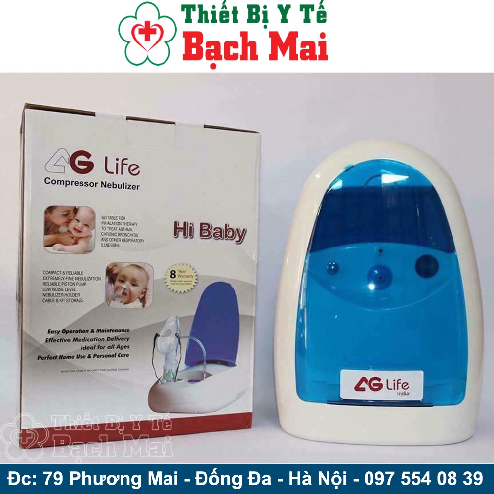 Máy Xông Hút Mũi Họng 2 Trong 1 AG Life Hi Baby NEW2020 - Có Đồng Hồ Chính Áp Lực [BH 08 Năm]