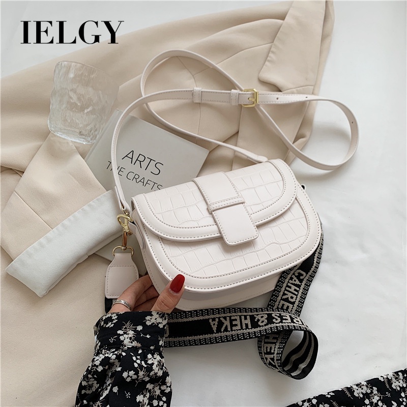 Túi đeo vai/kẹp nách IELGY hình bán nguyệt nhỏ phong cách phương Tây thời trang mùa thu thanh lịch cho nữ