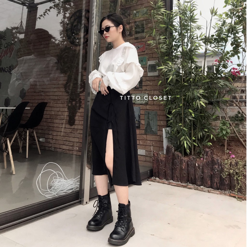 Chân Váy Xẻ Đùi Chất Đũi Ulzzang Skirt Ss3 - Ảnh Thật - Titto Closet | BigBuy360 - bigbuy360.vn