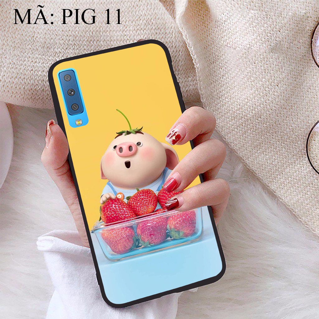 Ốp lưng Samsung A7 2018 viền dẻo TPU BST Pig Cute