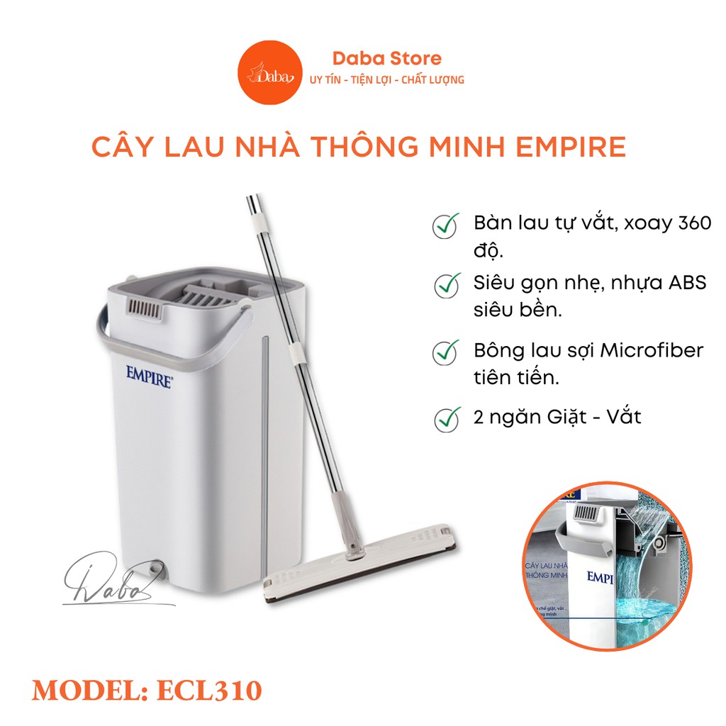 Bộ cây lau nhà 2 ngăn xoay 360 độ tách nước bẩn tự vắt thông minh, tiện lợi, chổi lau nhà tiện lợi