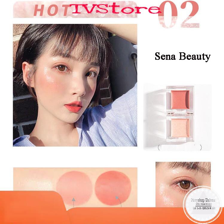 Phấn má bắt sáng hai màu tự nhiên lâu trôi Magic Casa Sena Beauty