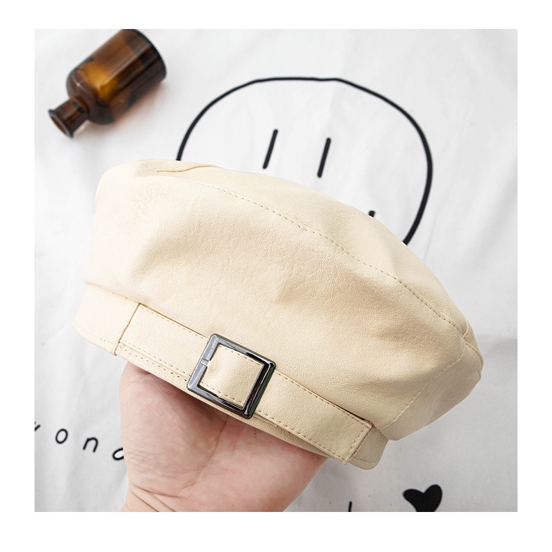 Nón da beret Mũ da nồi bóng Họa sĩ Thiết kế Retro Phong cách Cổ điển Ulzzang Hàn Quốc