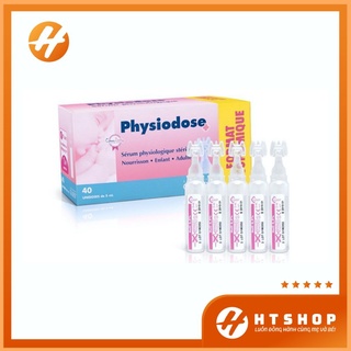 Nước Muối Sinh Lý Physiodose Vệ Sinh Mũi Họng Cho Trẻ Từ Sơ Sinh Hộp 40 Ống 5ml
