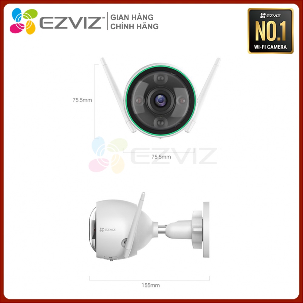 [CHÍNH HÃNG] Camera Wifi gắn ngoài trời EZVIZ CS-C3N (A0-3H2WFRL) Điều Khiển Bằng Giọng Nói, Điện Thoại