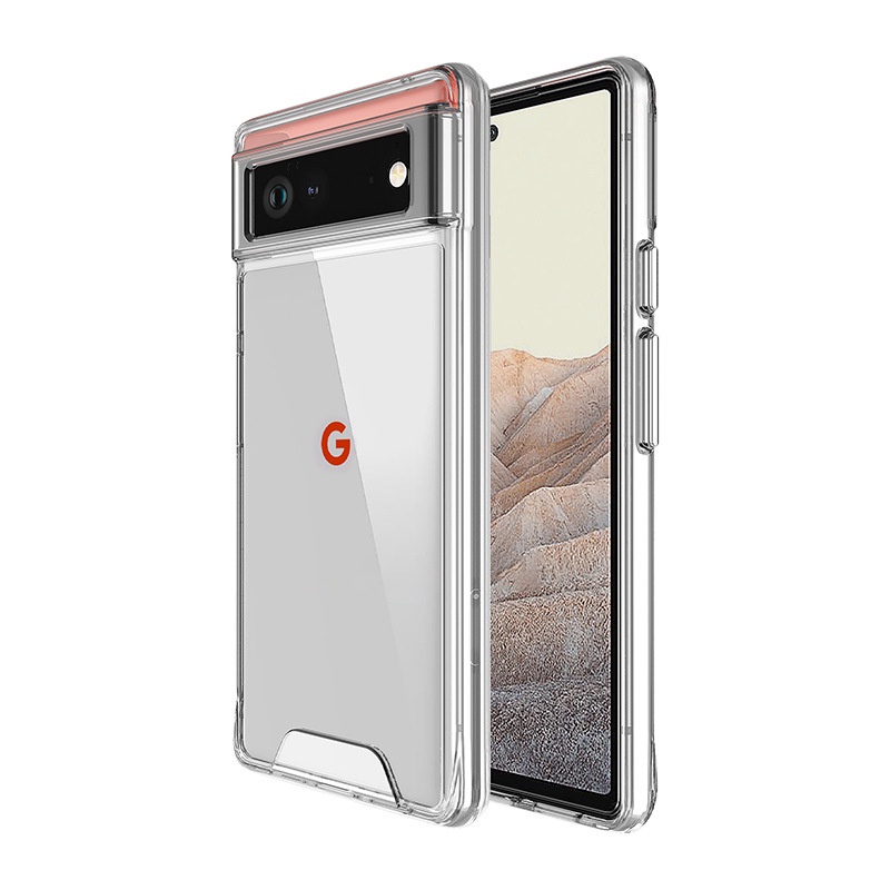 Ốp Điện Thoại Trong Suốt Có Nút Kim Loại Chống Rơi Cho Google Pixel 6 7 6a Pro 5A 5 5XL Pixel5