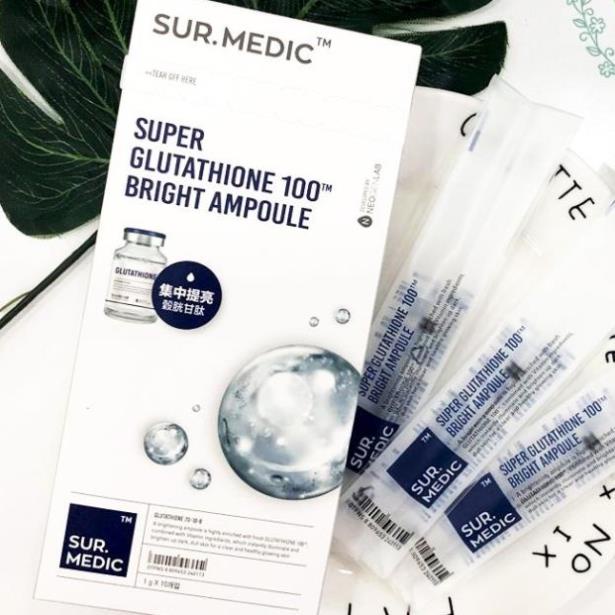 Tinh chất truyền trắng Sur.Medic Super Glutathione 100 Bright Ampoule 1g 1 ống x 10