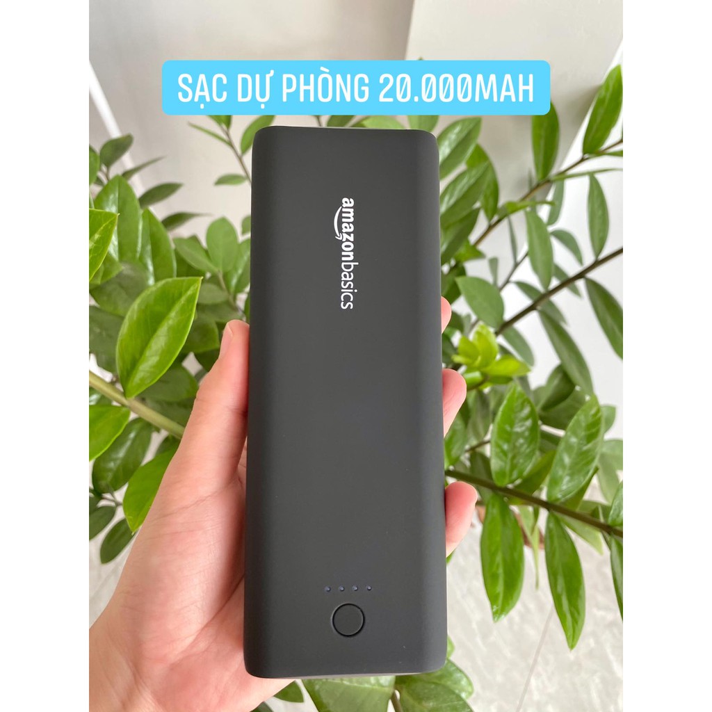 Sạc dự phòng ⚡CHÍNH HÃNG⚡AMAZONBASICS dung lượng 20.000mAh. Check hàng trước, phát hiện hàng giả hoàn tiền 200%