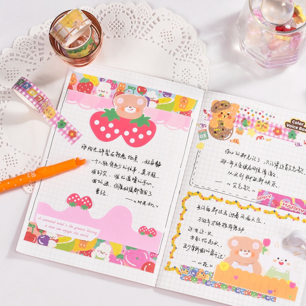 Set 4 - 5 Băng Keo Giấy Washi Tape Cuộn Cute Daily Series Phong Cảnh