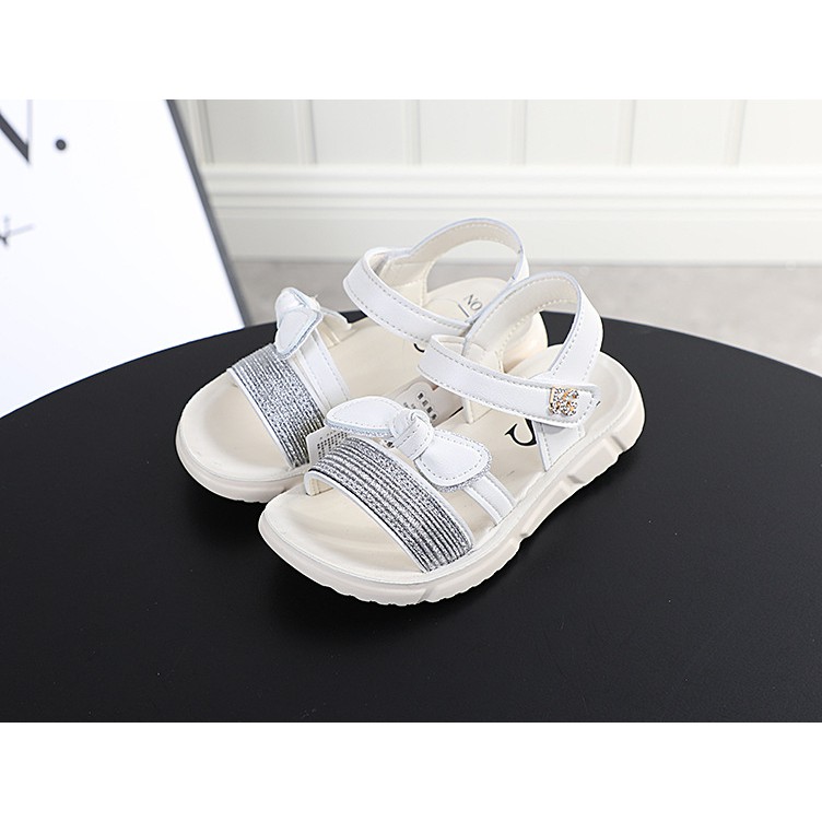 sandal bé gái size 21-30 nơ da mềm xinh