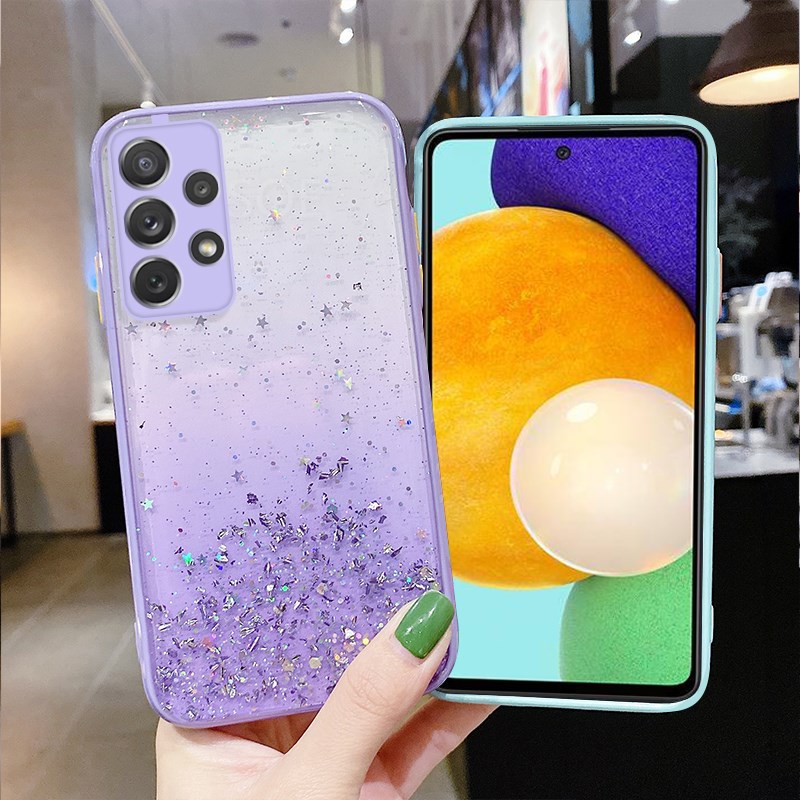 Ốp điện thoại trong suốt lấp lánh bảo vệ camera cho Samsung Galaxy A52 A72 A32 A31 A51 A71 4G/Samsung A32 A72 A52 5G
