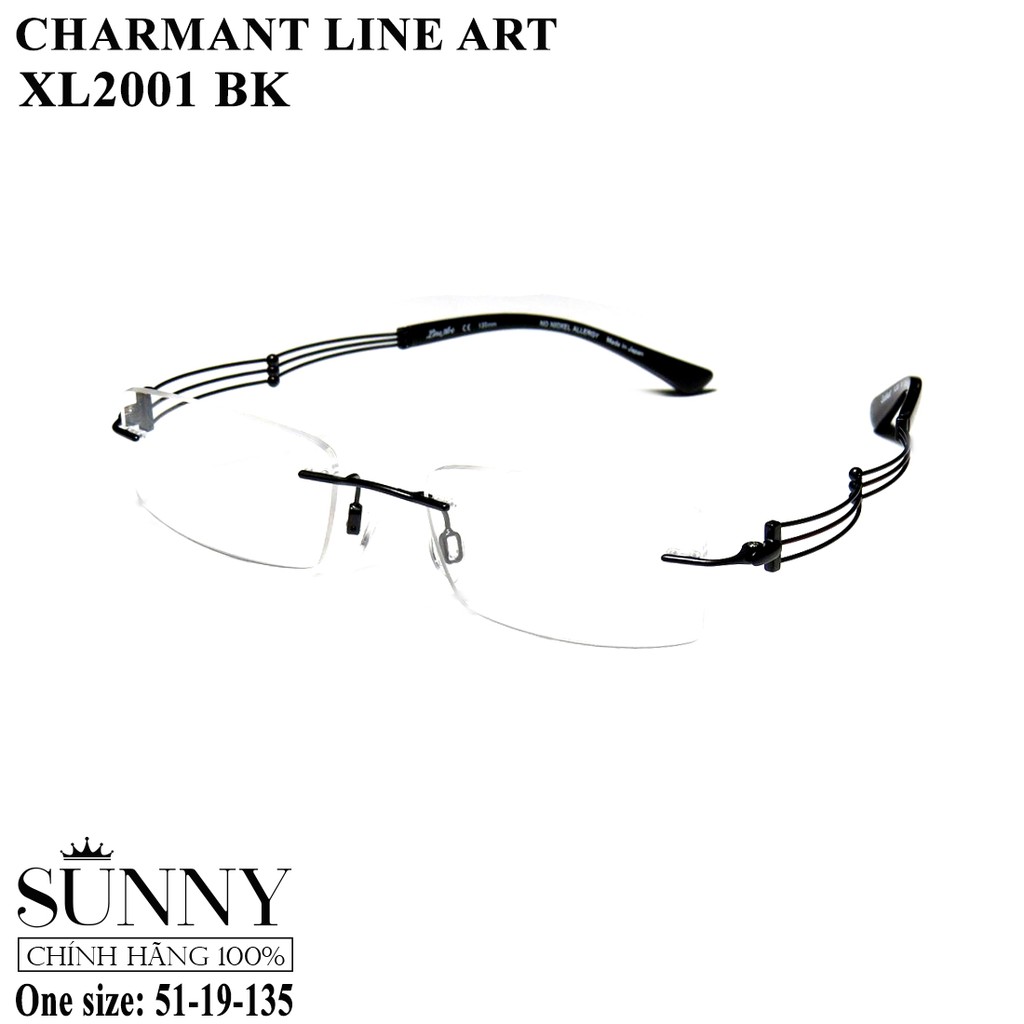 (Hàng chính hãng) Gọng kính nam nữ Charmant Line Art XL2001 BK màu sắc thời trang