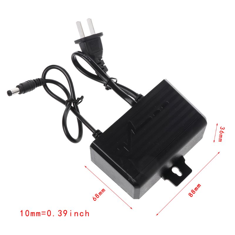 btsg Power Supply AC DC Charger Adapter 12V 2A EU US Plug Waterproof Outdoor for Monitor CCTV CCD Security Camera