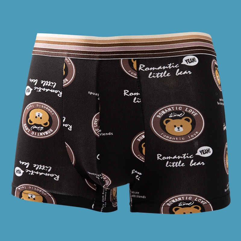 Set 3/5 Quần Lót Boxer Họa Tiết Hổ Hoạt Hình Chất Lượng Cao Cho Nam