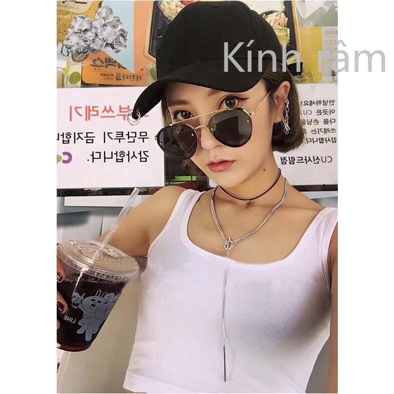 Kính mát tròn tráng gương 2 trong 1 phong cách vintage