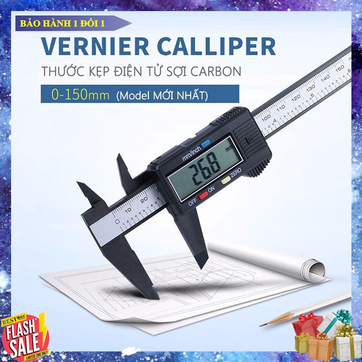 Lcd 150Mm Thước đo điện tử kỹ thuật số vernier caliper