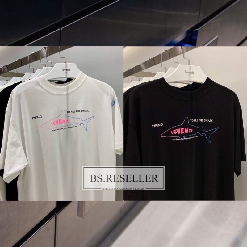 [Levents Chính Hãng] Áo thun cá mập 𝗦𝗛𝗔𝗥𝗞 𝗟𝗘𝗩𝗘𝗡𝗧𝗦 không có tag vai bản 2022