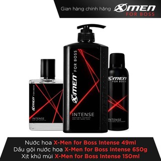 Combo Nước hoa + dầu gội + xịt khử mùi XMen for Boss Intense