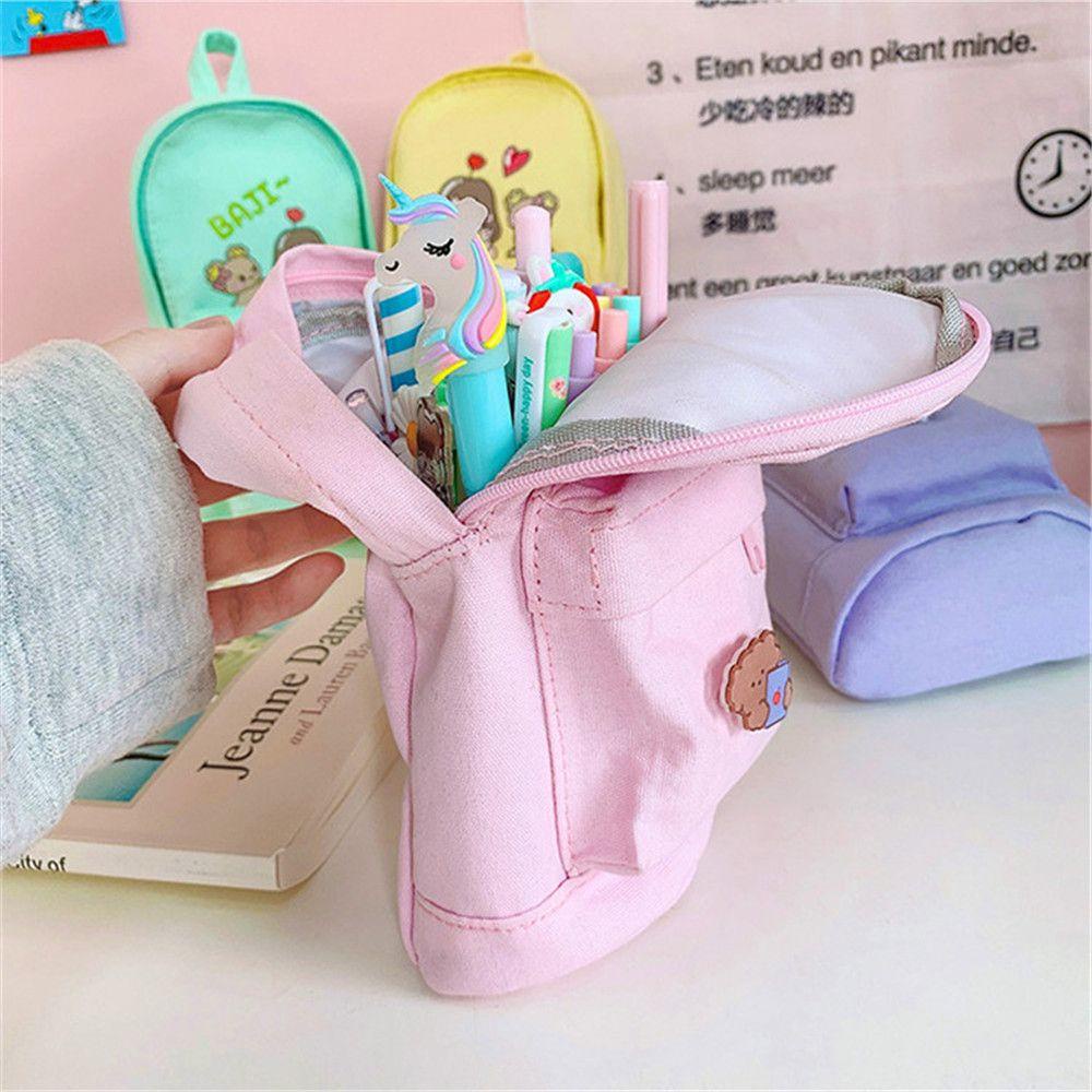 Bóp Viết Vải Canvas Cỡ Lớn Kiểu Hàn Quốc Dễ Thương
