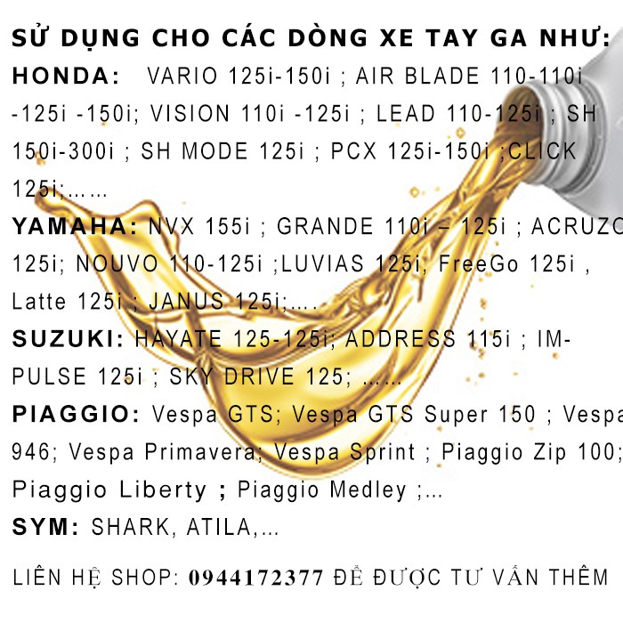 DẦU NHỚT TAY GA DOUBLE-X 10W40 800ML (0.8L)