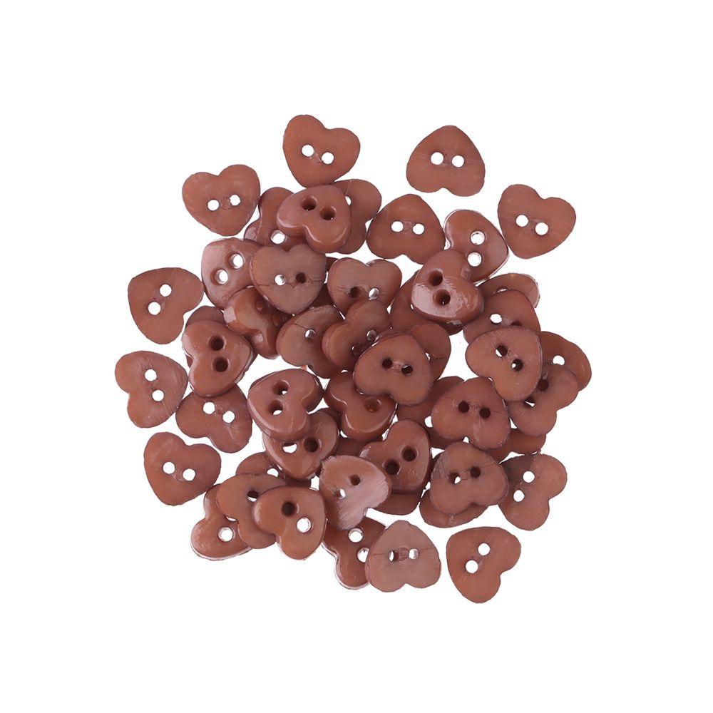NIUYOU Set 50 Nút Nhựa Hình Trái Tim 6mm Trang Trí Đồ Chơi Búp Bê