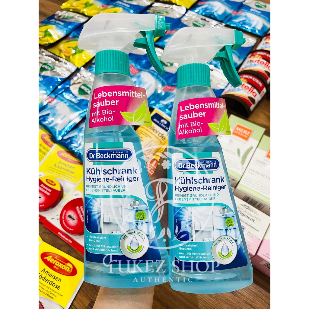 [Hàng Đức] Xịt khử trùng vệ sinh tủ lạnh, lò nướng, lò vi sóng Dr. Beckmann Kühlschrank Hygienereiniger, 250 ml