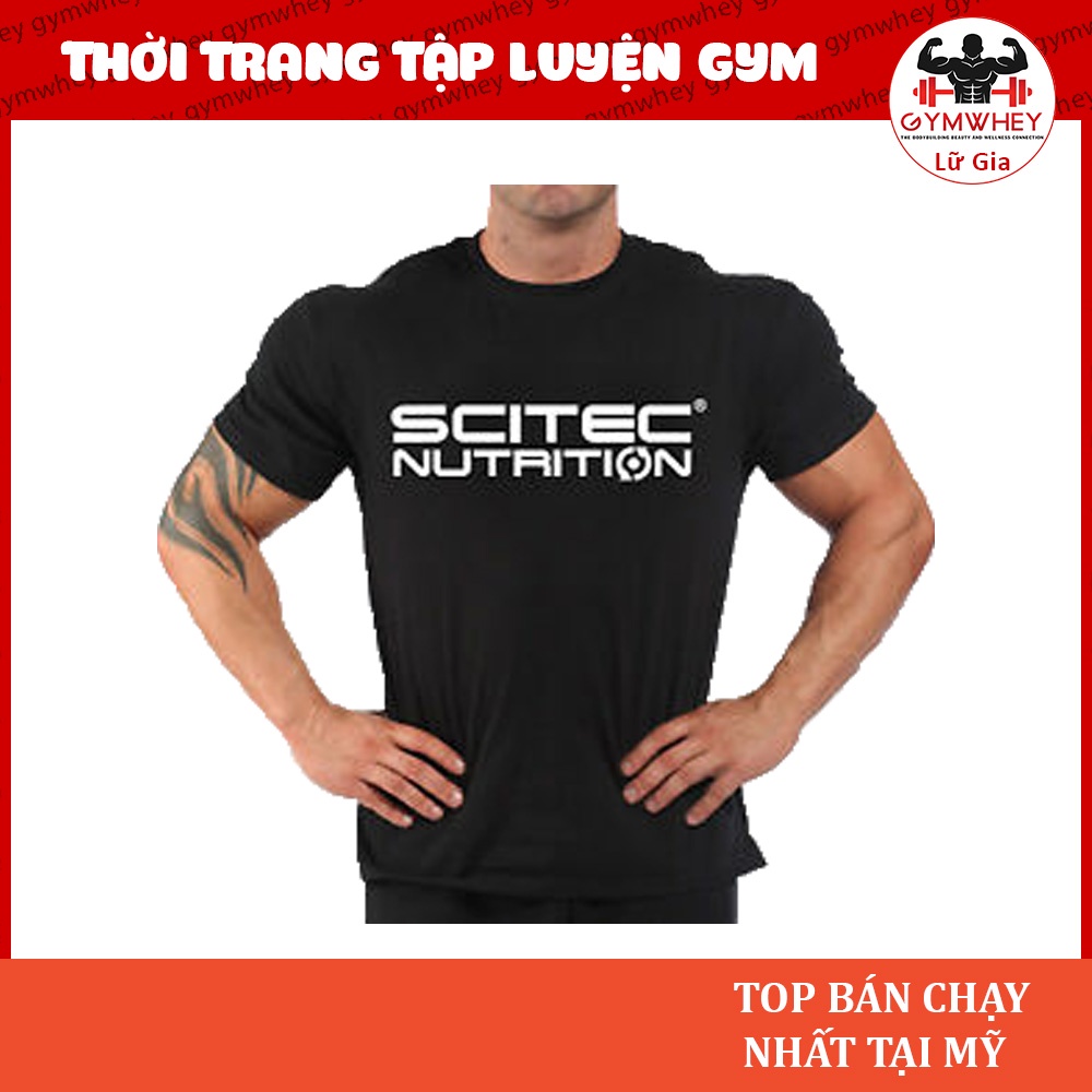 [GIÁ TỐT NHẤT] Áo Thun Body Thể Thao Scitec Nutrition Cực Đẹp Cho Nam Màu Đen