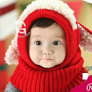 Mũ Len Tai Lông Cừu Cho Bé Yêu Siêu Ấm Bảo Vệ Sức Khỏe