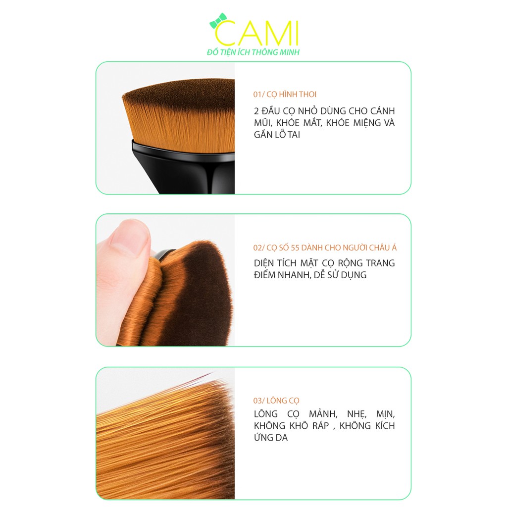 Cọ tán kem nền số 55 cho da ăn phấn đẹp mịn không tì vết - Cami - CMPK170
