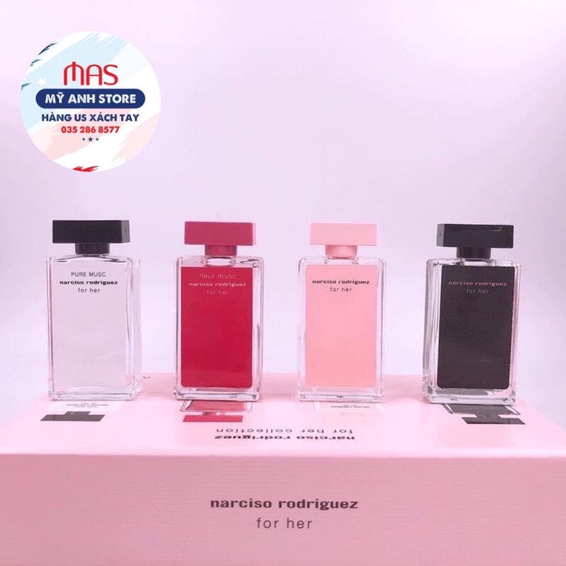 [ CHÍNH HÃNG ]  SET NƯỚC HOA NARCISO RODRIGUEZ for  her COLLECTION 4x7,5ml | Thế Giới Skin Care
