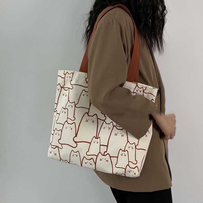 Túi xách canvas IELGY cỡ lớn thời trang Nhật Hàn đơn giản cá tính