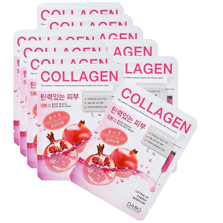 Đắp Mặt Nạ Collagen Xóa Nám, Loại Bỏ Tàn Nhang, Dưỡng Trắng Da Mặt DABO COLLAGEN Hàn quốc 23g/Gói- Hàng Chính Hãng