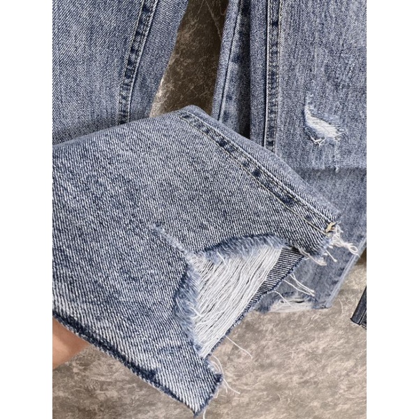 Quần jeans rách dáng beggy