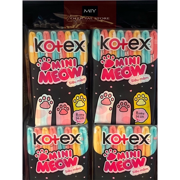 Băng vệ sinh Mini Meow Kotex siêu mỏng cánh 8m,