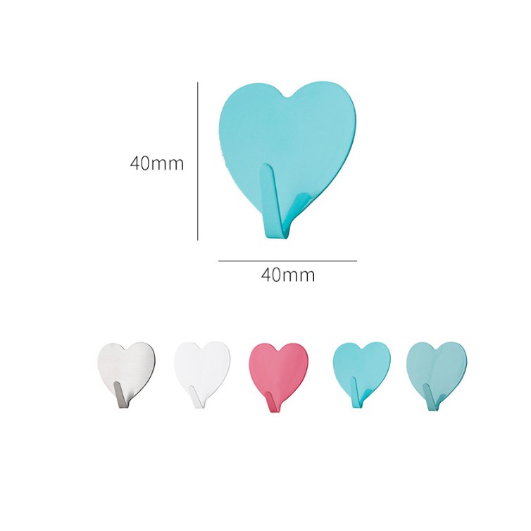 Bộ 5 móc dán tường hình trái tim