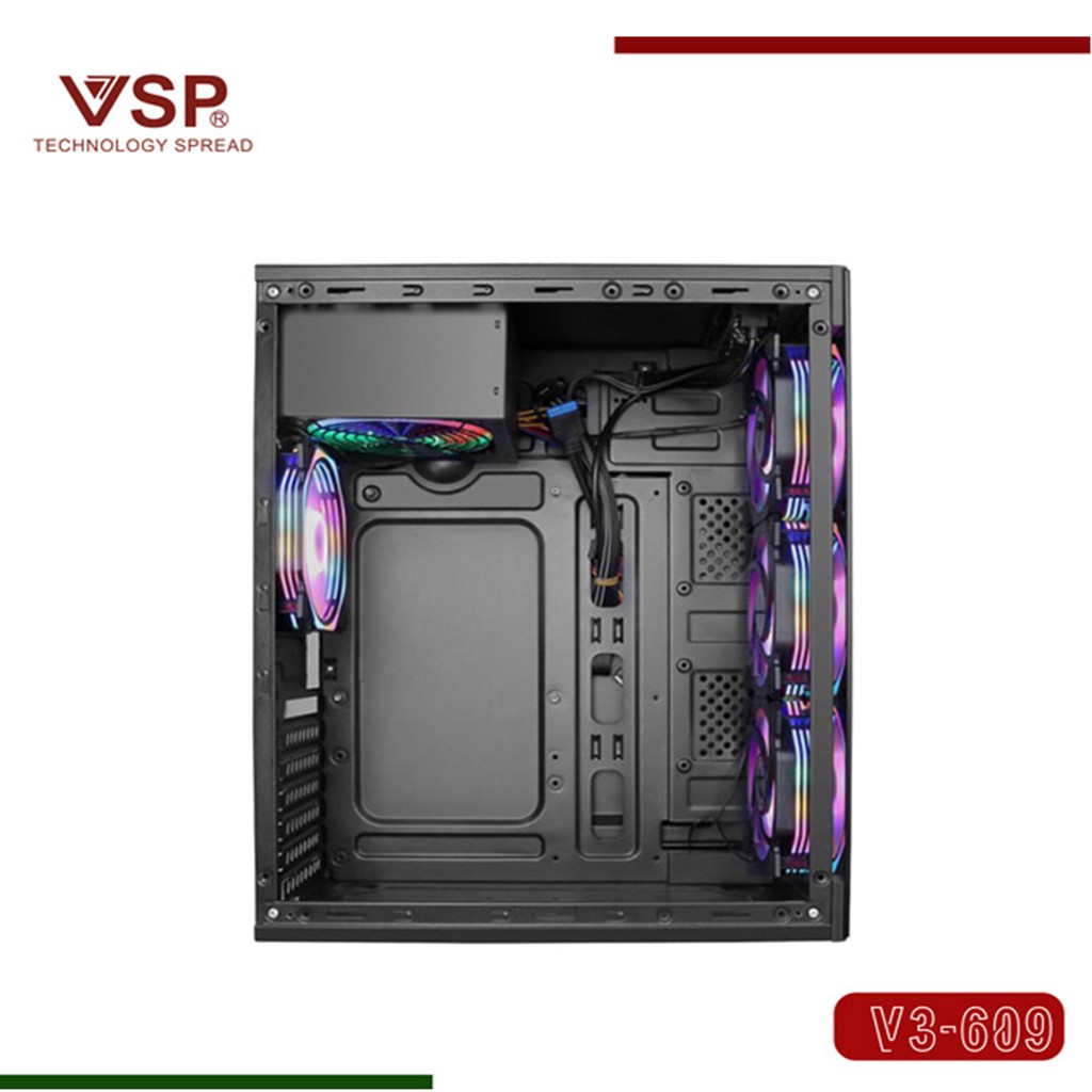 [Mã ELHAMS12 giảm 8% đơn 500K] Vỏ Nguồn Máy Tính VSP V3-609-NẮP HÔNG TRONG SUỐT- CHƯA KÈM FAN | BigBuy360 - bigbuy360.vn