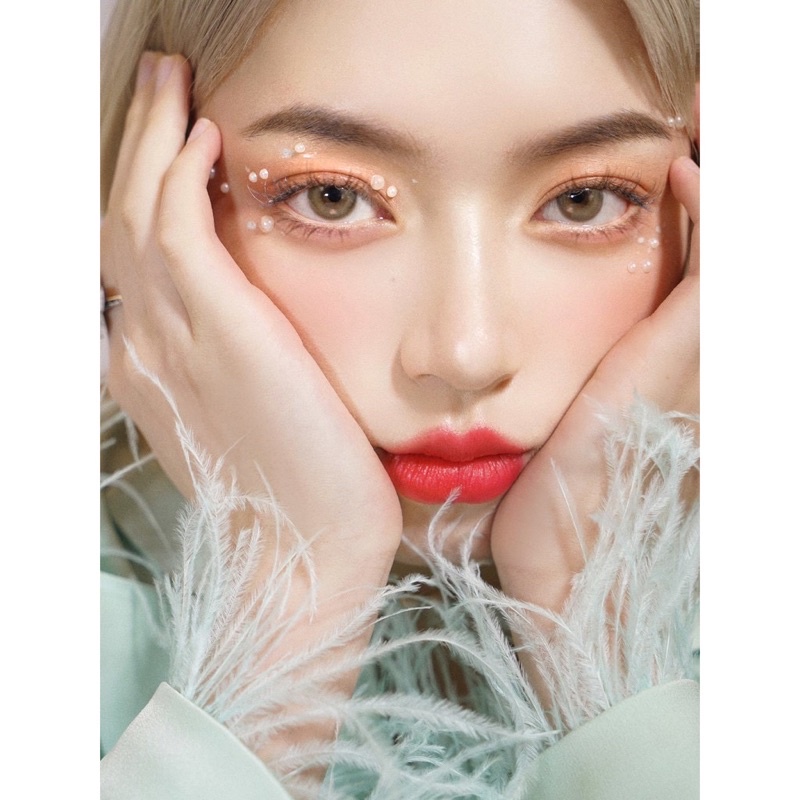 LENS BROWN TRÁI TIM TỰ NHIÊN X635 SIZE ÁP TRÒNG 14MM✨