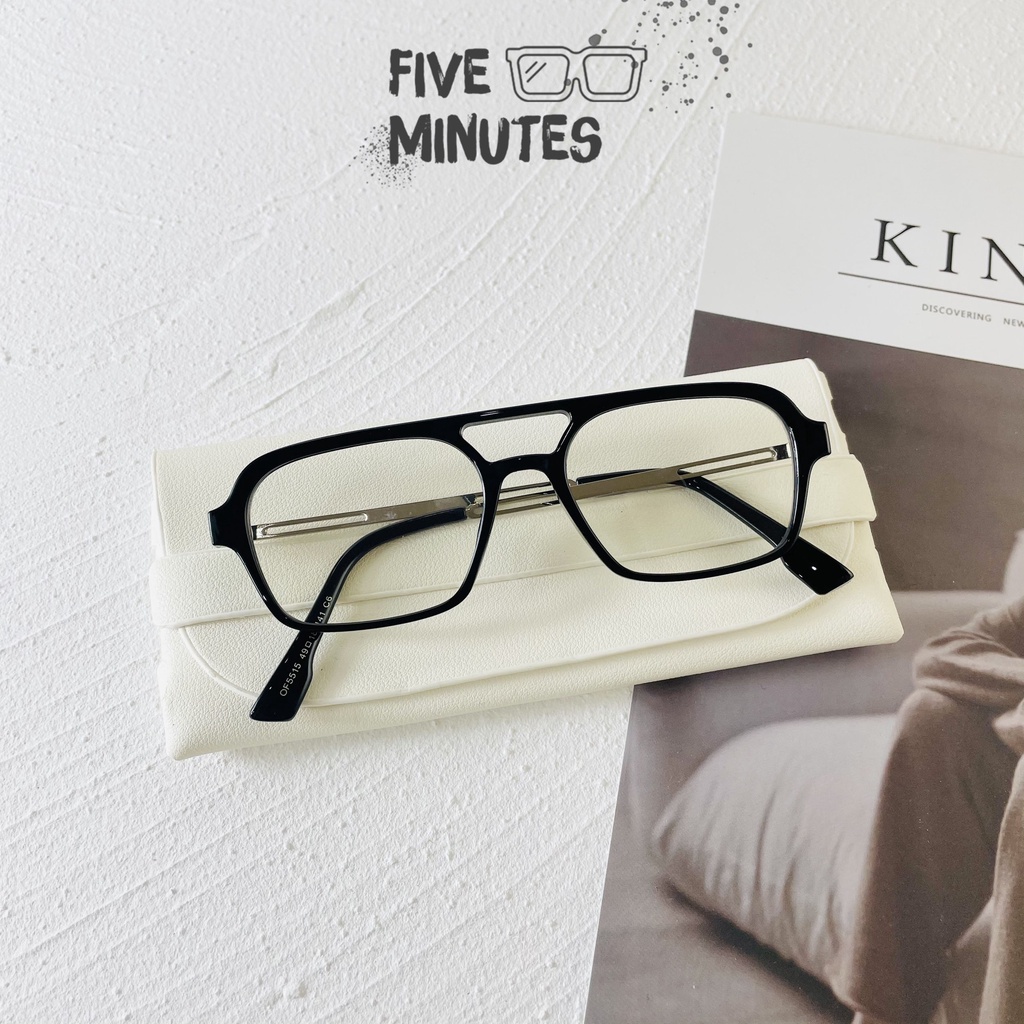 Gọng kính râm nam nữ, kim loại chắc chắn viền mắt nhựa dẻo mắt ngang nhiều màu Fiveminutes Unisex Nam nữ