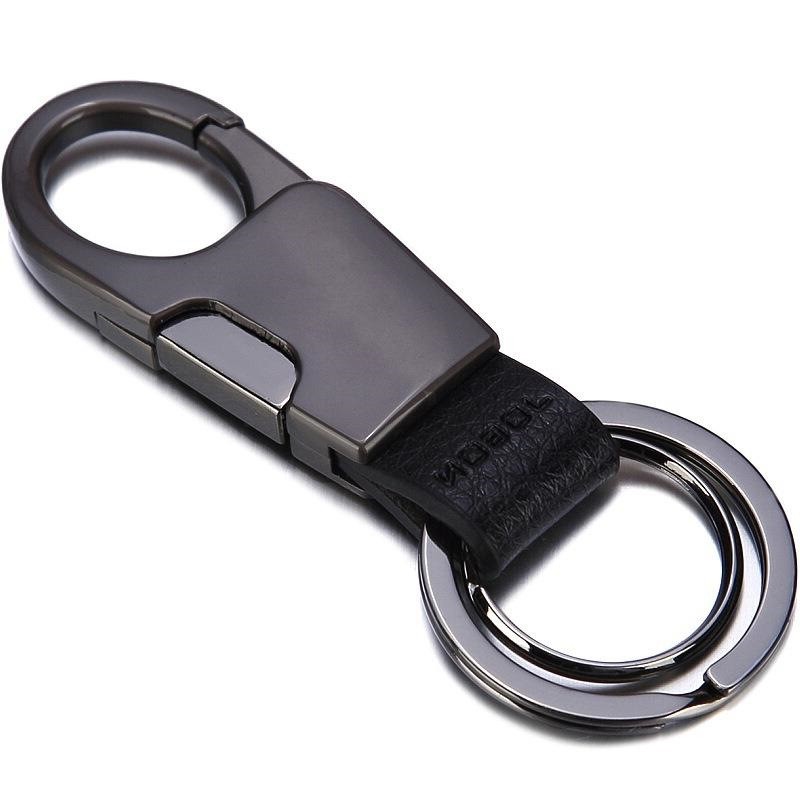 Móc khoá ô tô xe máy xe hơi Jobon ZB-028 có móc treo đỉa cạp quần - chất liệu da và kim loại