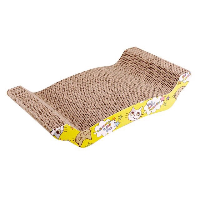 Bàn cào móng cho mèo bằng carton hình ghế sofa dùng được 2 mặt tặng kèm túi catnip