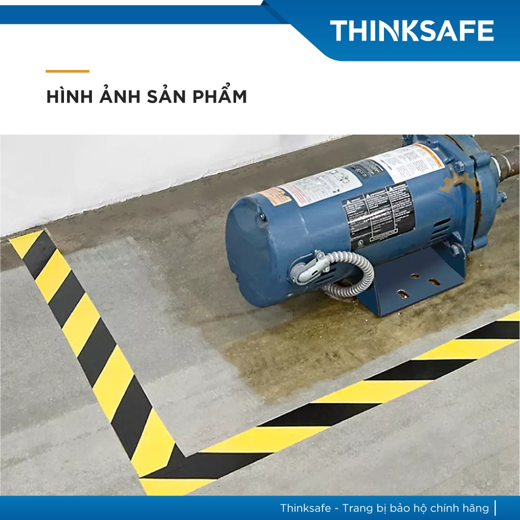 Băng keo cảnh báo dán nền 3M 766 (màu vàng - đen) 50mm x33m- Thinksafe