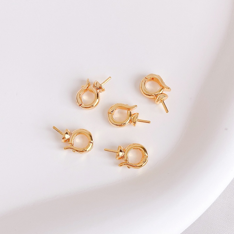 █diy゜14k●1 Miếng°Giá Đỡ Kim Tự Làm Mặt Dây Chuyền / Vòng Tay / Dây Chuyền Mạ Vàng 18k Đính Ngọc Trai Zircon