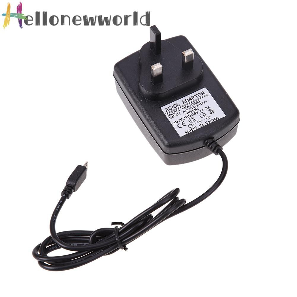 Hellonewworld UK AC to DC 5V 3A Micro USB Power Supply Adapter for Windows Android Tablet