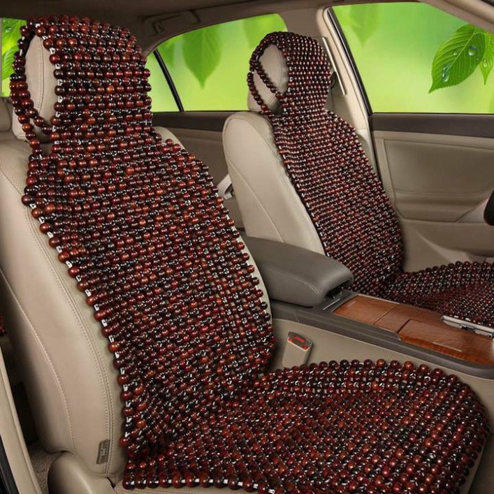 Sản Phẩm Bộ hạt tựa lưng ghế ô tô massage gỗ Trắc 100 phần trăm tự nhiên cao cấp GT-M .