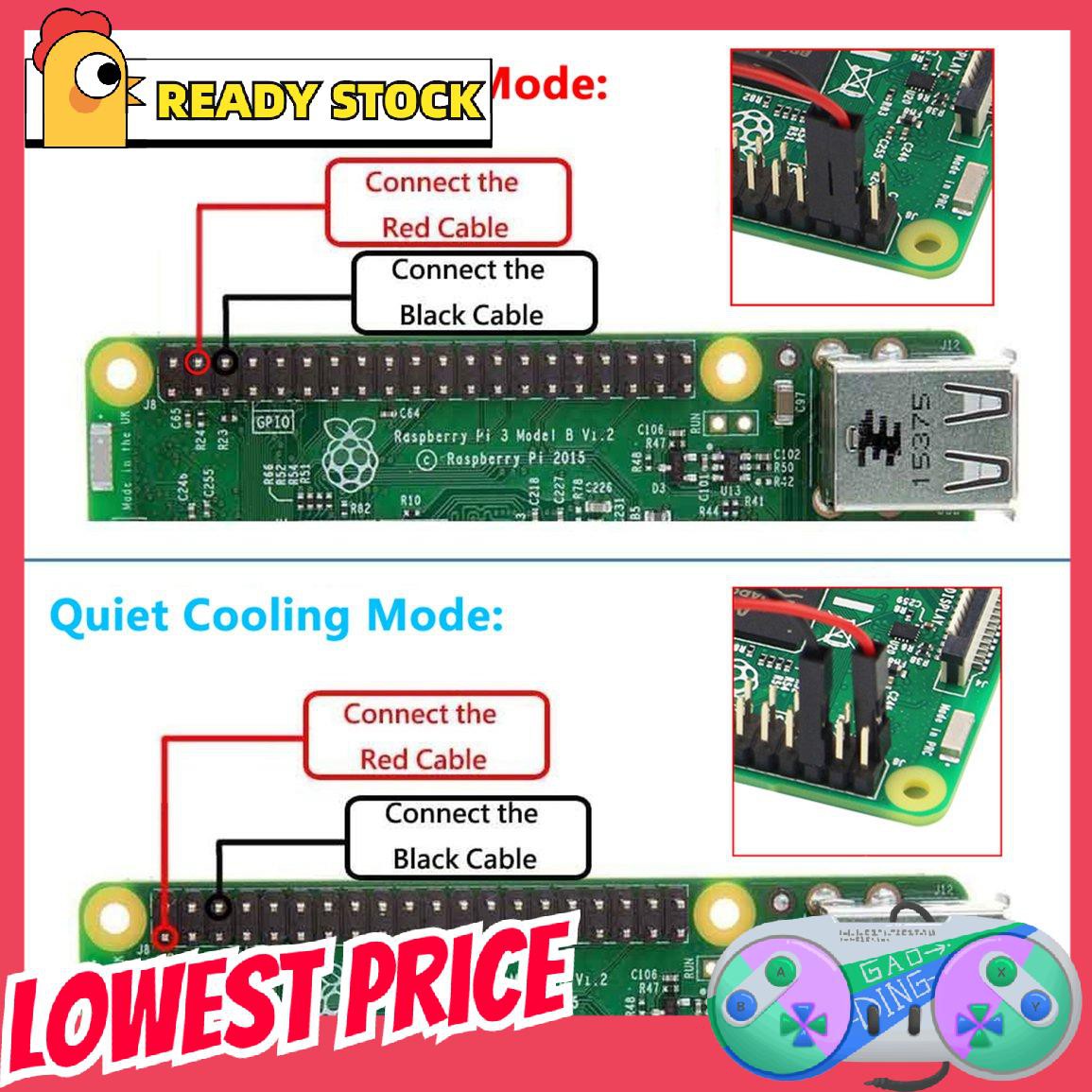 Quạt Làm Mát 5v 3.3v Cho Raspberry Pi 4 B / 3b + / 3b / 2b / B + Cpu