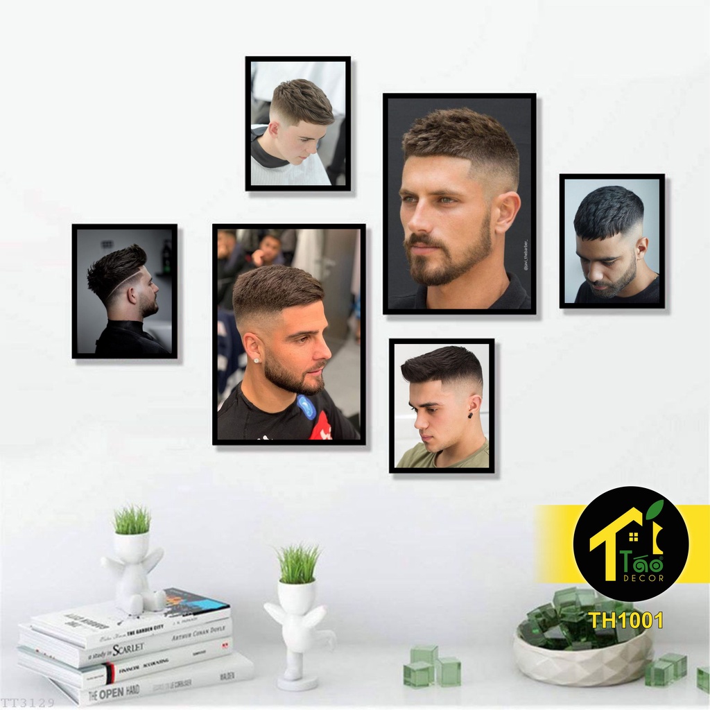 Com bô 16 mẫu 6 tranh treo tường trang trí salon tóc, spa, nail, tranh dán tường, canvas, Táo Decor